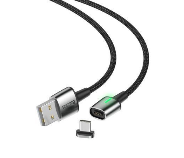Baseus Magnetyczny USB - USB-C Baseus Zinc 3A 1m czarny CATXC-A01 - 1379530 - zdjęcie 3